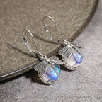 Butterfly and Moonstone Drop Earrings