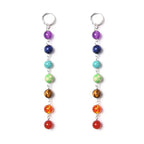 7 Chakra Women's Dangle Earrings in Silver