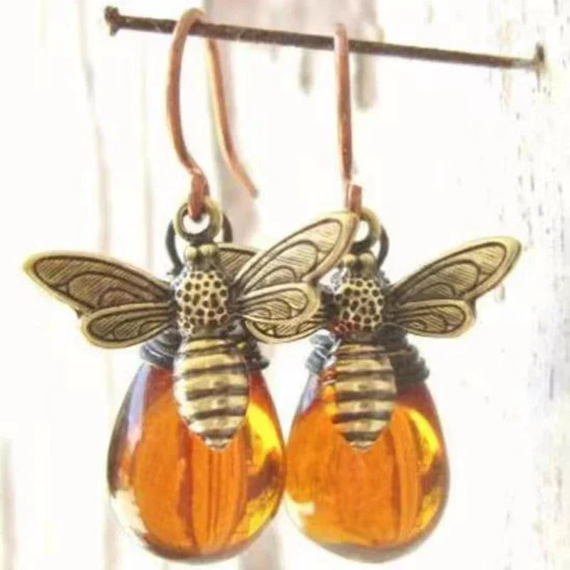 Bee drop earrings for women