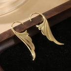 Angel wing drop earrings for women gold