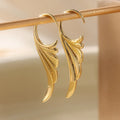 Angel wing drop earrings for women gold