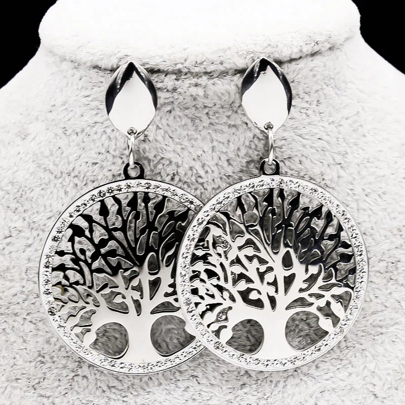 Tree of Life Sterling Silver Dangle Earrings