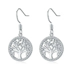 Tree of Life Zircon Dangle Earrings