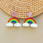 Rainbow cloud dangle earrings