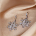 Silver Plated Dangle Earrings Metatron's Cube