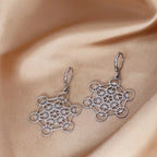 Silver Plated Dangle Earrings Metatron's Cube