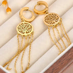 Tree of Life Dangle Earrings in gold