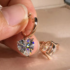 Drop Earrings with Zircon Heart