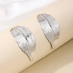 Women's Leaf Drop Earrings in silver