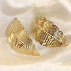 Women's Leaf Drop Earrings in gold