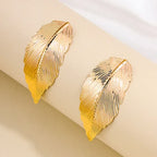 Women's Leaf Drop Earrings in gold