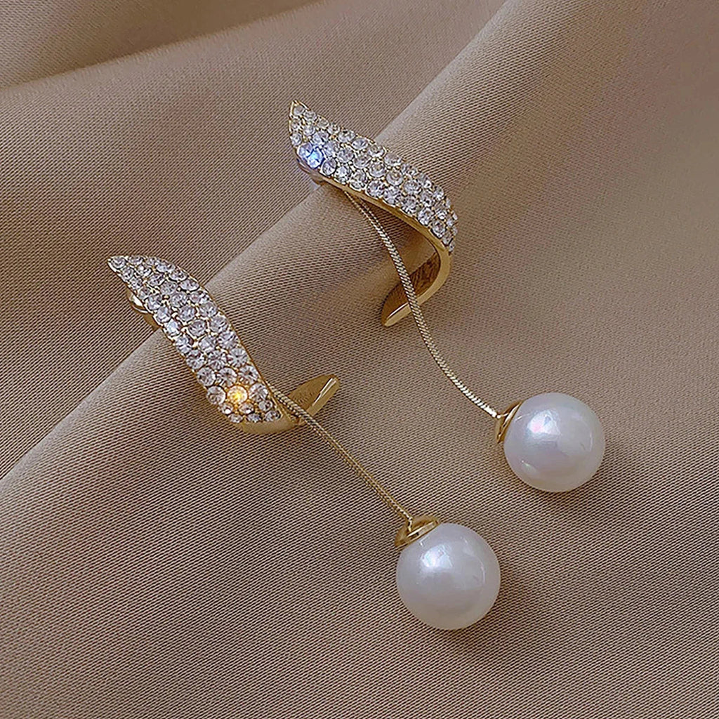 White Pearl Drop Earrings 1