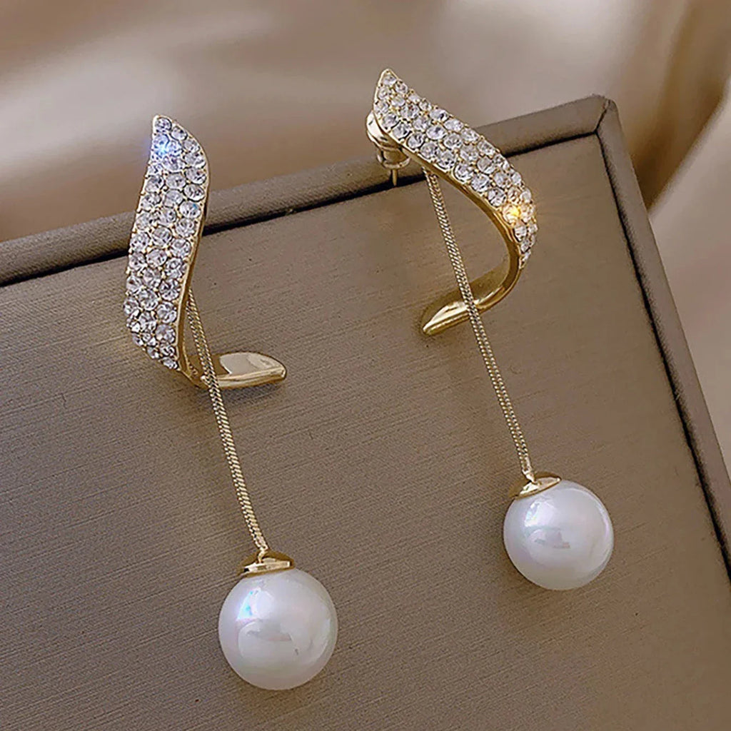 White Pearl Drop Earrings 1