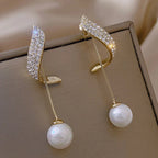 White Pearl Drop Earrings 1