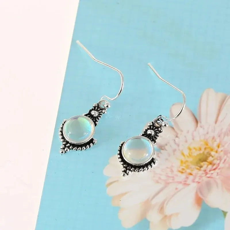 Dangle Earrings with Moonstone