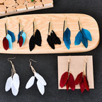Colorful Feather Drop Earrings