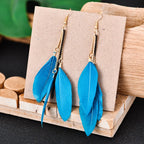 Colorful Feather Drop Earrings 3