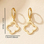 Drop Earrings with Four-Leaf Clover