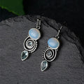 Dangling Earrings with Moonstone Zircon