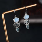 Dangling Earrings with Moonstone Zircon