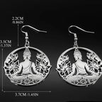 Buddha and Lotus Flower Drop Earrings