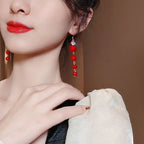 Red Christmas Ball Drop Earrings for Women
