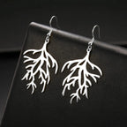 Coral Branch Dangle Earrings silver