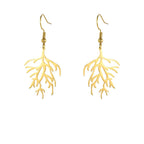 Coral Branch Dangle Earrings gold