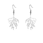 Coral Branch Dangle Earrings silver