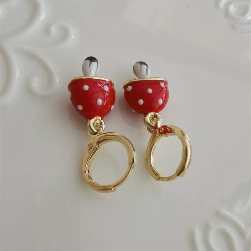 Mushroom Drop Earrings