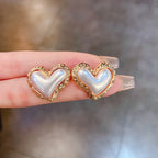Heart Drop Earrings for Women in Gold