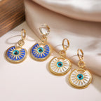 Dangling Evil Eye Earrings for Women white