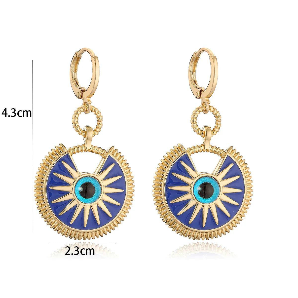 Dangling Evil Eye Earrings for Women blue