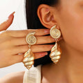 Shell Dangle Earrings with Conch Shells and Spirals