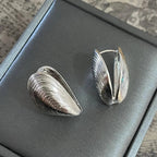 Silver Mussel Shell Dangle Earrings