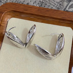 Silver Mussel Shell Dangle Earrings
