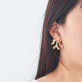 Gold or Silver Coral Drop Earrings gold