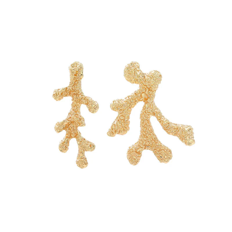 Gold or Silver Coral Drop Earrings gold