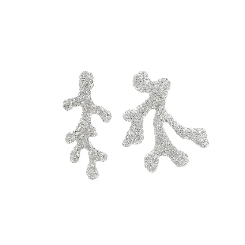 Gold or Silver Coral Drop Earrings silver