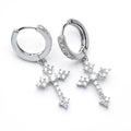 Christian Cross Zircon Dangle Earrings