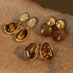 Tiger's Eye Protection Drop Earrings