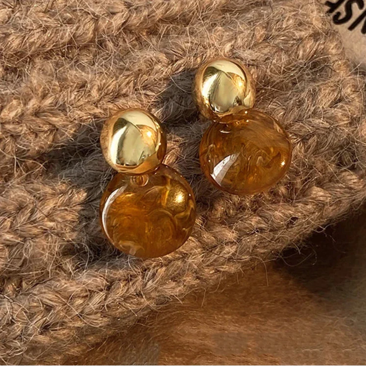 Tiger's Eye Protection Drop Earrings