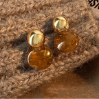 Tiger's Eye Protection Drop Earrings