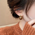 Tiger's Eye Protection Drop Earrings