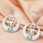 Egypt Dangling Earrings Eye of Horus Wedjat Silver