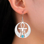 Egypt Dangling Earrings Eye of Horus Wedjat Silver