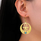 Egypt Dangling Earrings Eye of Horus Wedjat Gold