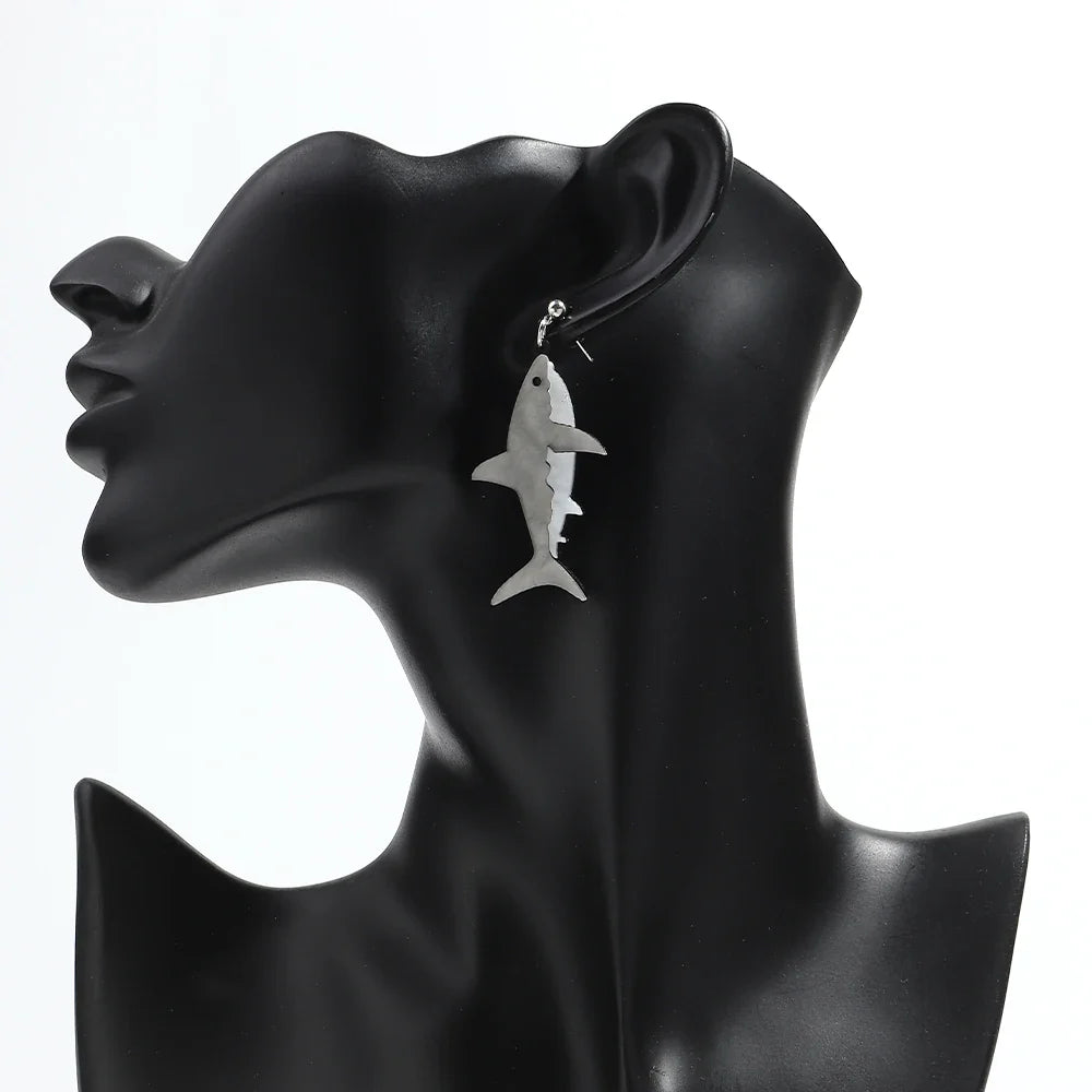 Shark dangle earrings