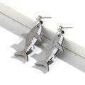 Gray shark dangle earrings