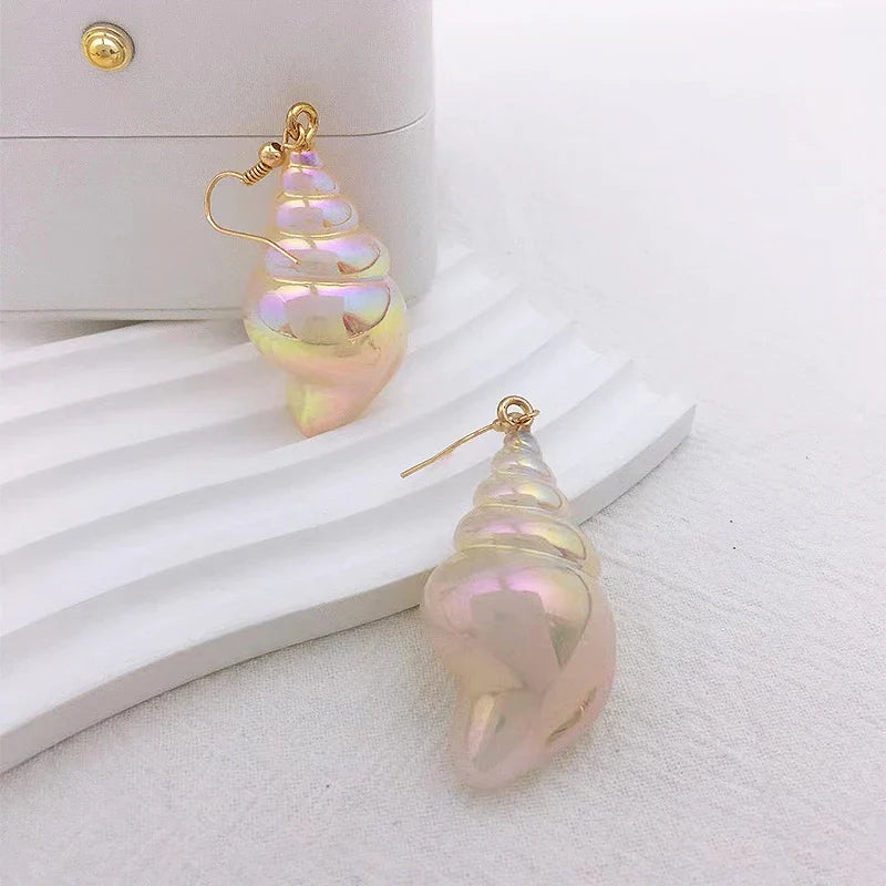 Shell Snail Mother-of-Pearl Dangle Earrings